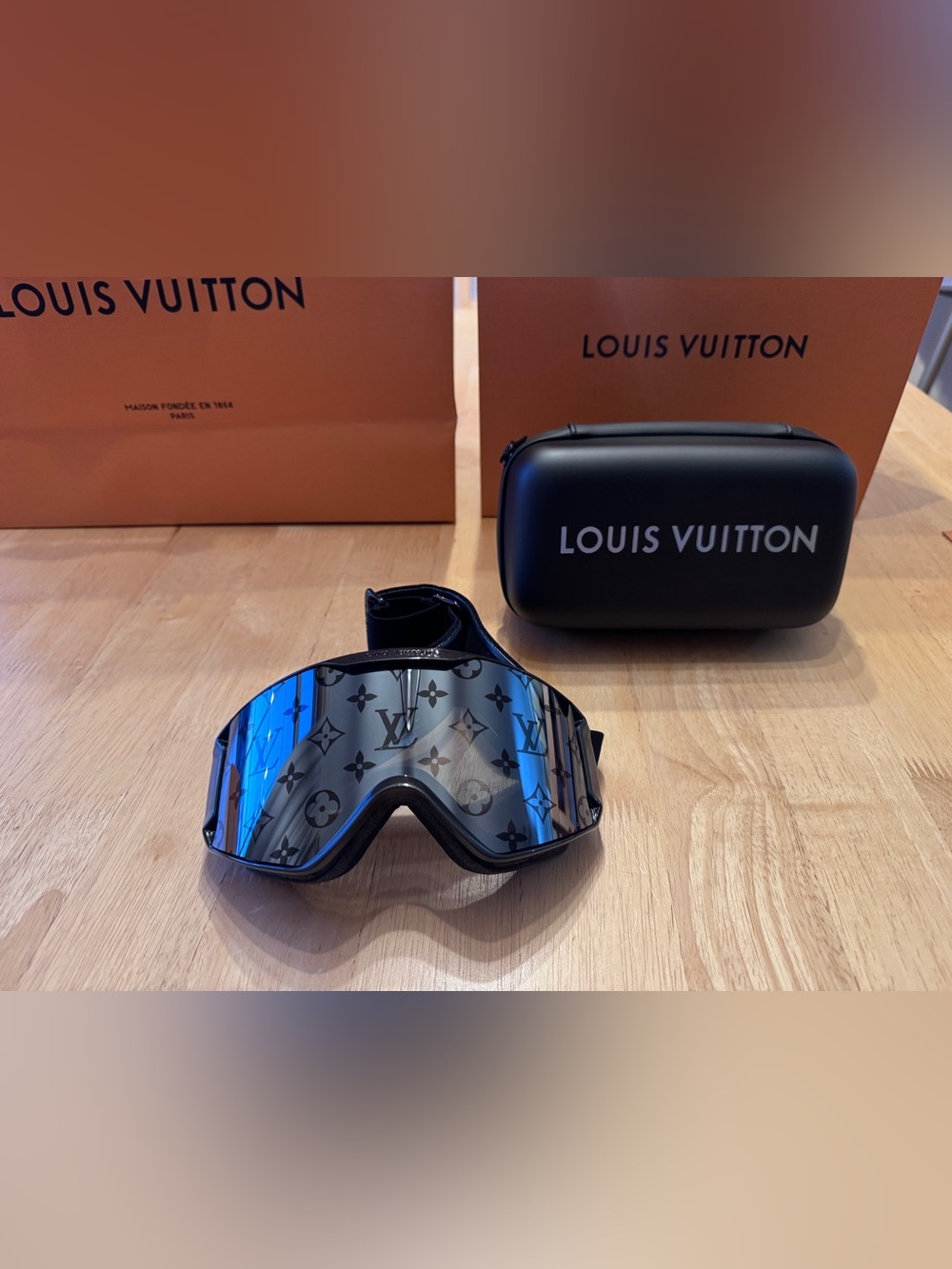 Louis Vuitton Blue Mirrored Monogram Ski Goggles